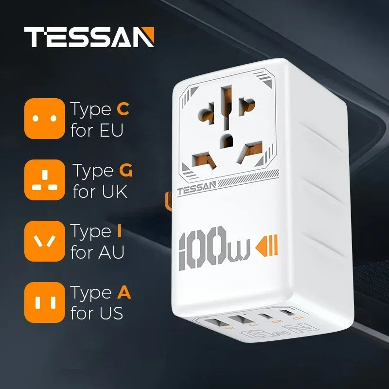 Universal Travel Adapter with USB &Type C