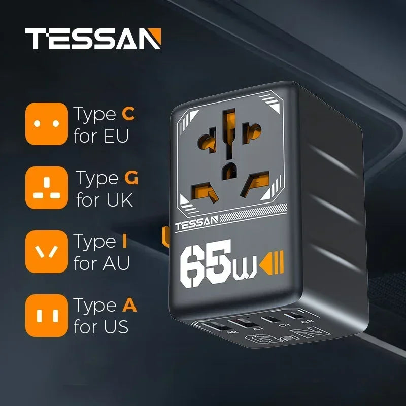 Universal Travel Adapter with USB &Type C