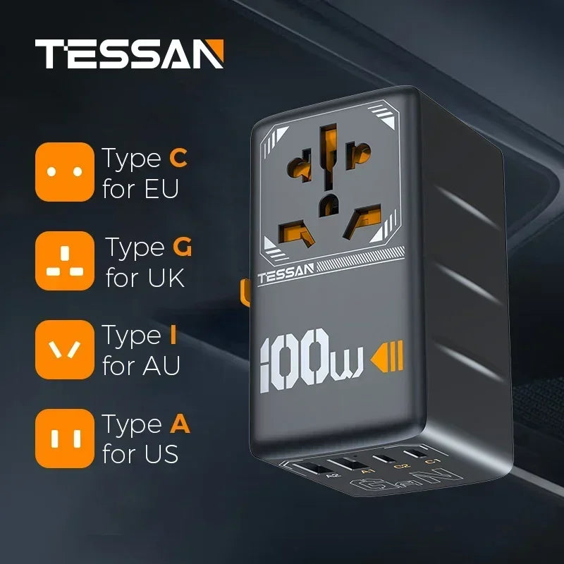 Universal Travel Adapter with USB &Type C