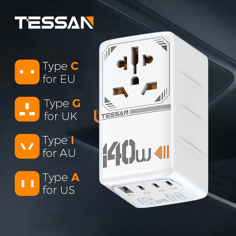 Universal Travel Adapter with USB &Type C